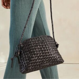 Loeffler Randall Marybeth Black Mini Woven Crossbody